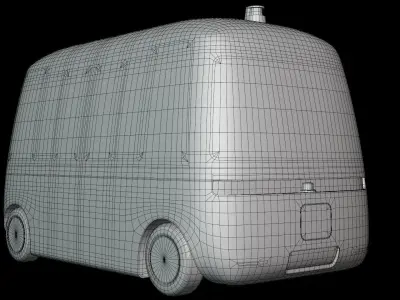 Autonomous shuttle buses 3D Model Pack