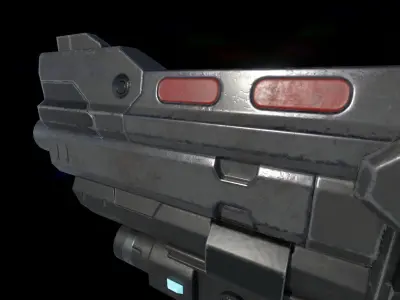 Scifi HandCannon Type A - Low Poly model for games Low-poly 3D model
