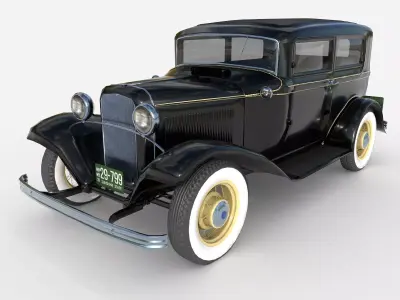 1932 Ford Model 18 2-door sedan Low-poly 3D model