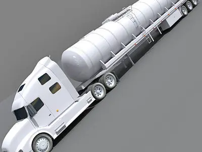 White Tanker Truck 1 3D model