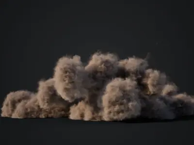 VDB Animated Dust Explosions Collection Part2 3D Model Pack