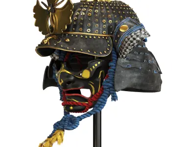 Helmet of  Samurai 001 3D model