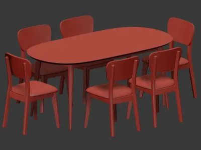 Dining Set 12 3D model buy