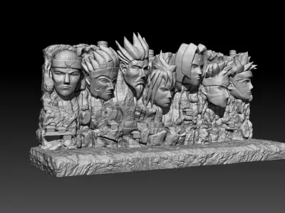 NARUTO WALL OF HOKAGE 3D print model
