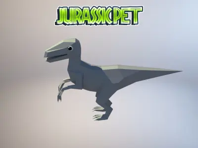 Velociraptor jurassic pet Low-poly 3D model