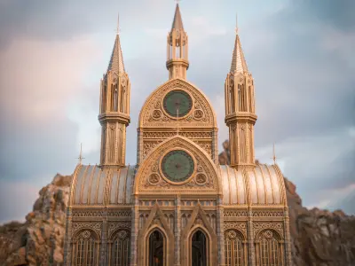 GOTHIC MODULAR BUILDING 4 Low-poly 3D model