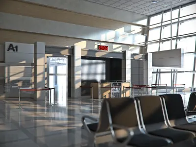Airport Departures Lounge 3D model