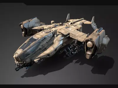 SF - Heavy Military Dropship Low-poly 3D model