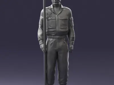 000114 Soviet Tank Crewman with Goggles 0116 3D model