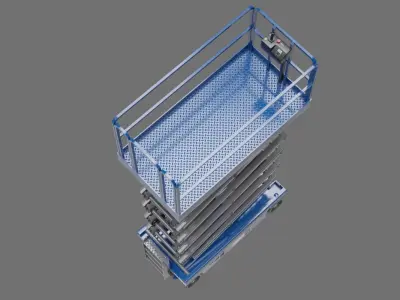 Scissor Lift 1A Low-poly 3D model
