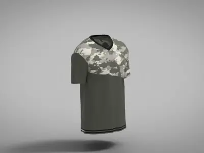 Military Outfit - T-shirt Low-poly 3D model 58