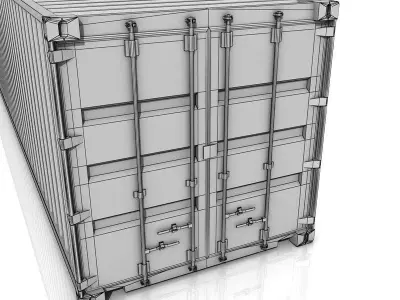 Container shipping Low-poly 3D model 2