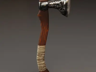 Viking Battle Axes with custom prints 3D Model Pack