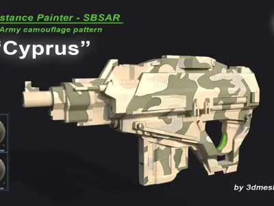 Cyprus - Army Camouflage Pattern - SBSAR Material 3D model