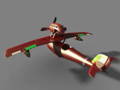 The red pig cartoon planes 3D model