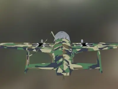 Dornier Do 17 - Luftwaffe - PBR textures Low-poly 3D model