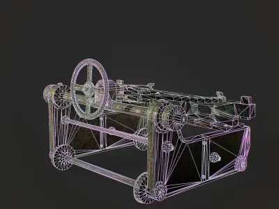 Trolley For Logs Low-poly 3D model