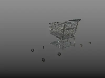 Shopping Cart - Gest Low-poly 3D model
