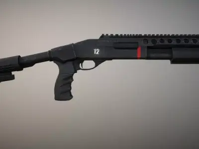 M870 Shotgun Low-poly 3D model