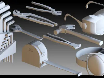 120 Industrial Tools- Vol 02- Kitbash- High detail 3d models 3D model