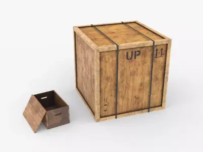 Wooden Boxes Low-poly 3D model