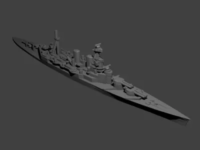 British Miniature WWII Warship Collection 3D print model