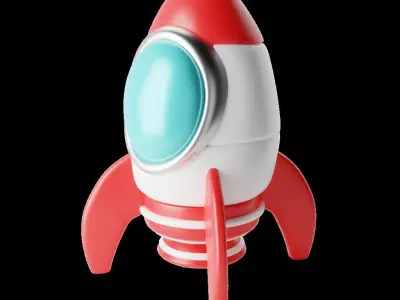 Sci-fi Rocket with Cartoon Style 3D model