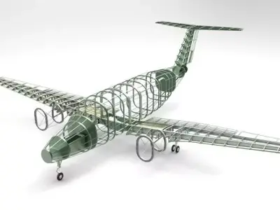 beechcraft king air b200 gt-structure 3D model