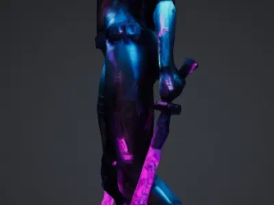 Cyberpunk Ninja 3D Model Low-poly 3D model