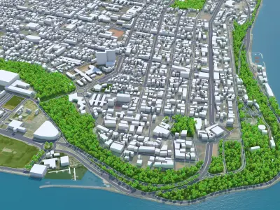 Maputo Mozambique 30km AI Low-poly 3D model
