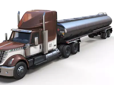 International LoneStar fuel trailer Low-poly 3D model