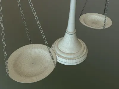 Antique balance Scale model high poly no subdivision 3D model