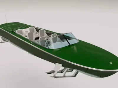 Hydrofoil boat Volga 3D model