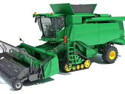 Green Combine Harvester 3D model buy