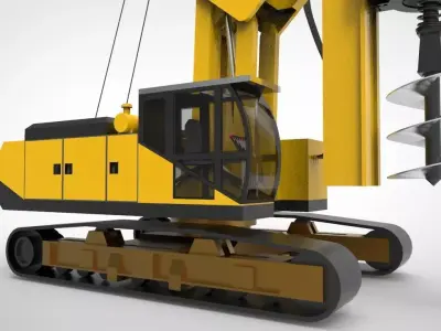 pile drilling machine 3D model