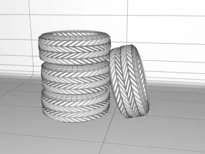 Tires tyres Low-poly 3D model