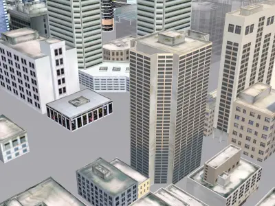 Buildings City building industrial park commercial housing 3D model V8