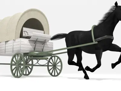 Western Wagon 5  3D model