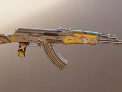Gun KA47 Low-poly 3D model