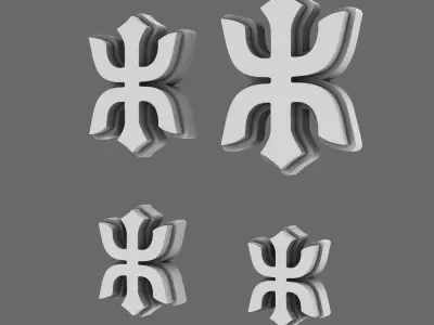 Red Ronin Chapter Flat Symbols 3D print model