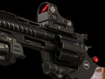 Nighthawk Custom and Korth Revolver  Low-poly 3D model
