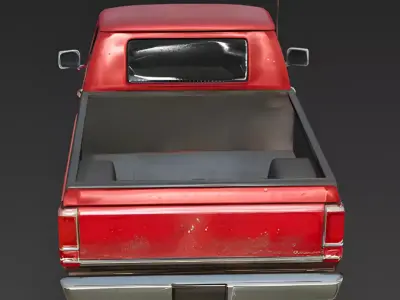 Realistic 1990s Rural Pickup Truck 3D Model Low-poly 3D model