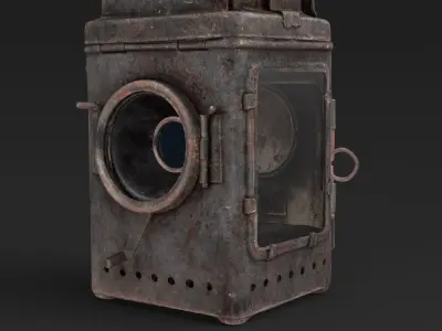 Railroad Hand Lamp Low-poly 3D model