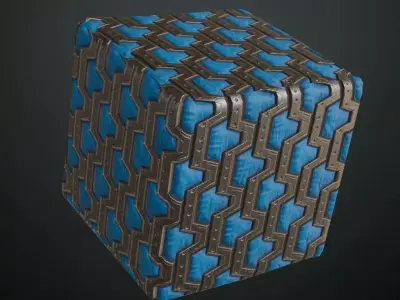 Sci-Fi Wall PBR Seamless Texture 7