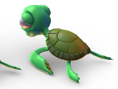 Hi-Poly Subdivision 3D Model Turtle Cartoon 3D model