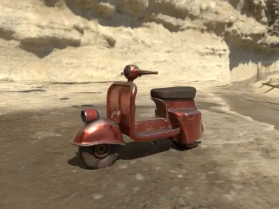 Old Vespa Model For Your Scene PBR 3D model