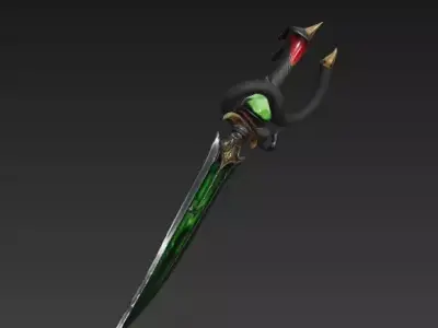 Vipers Kiss Poison Dagger 3D Model Low-poly 3D model