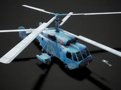 Russian NAVY helicopter Low-poly 3D model