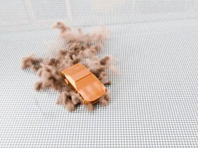 Animated Car VDB Dust Trail 3D model