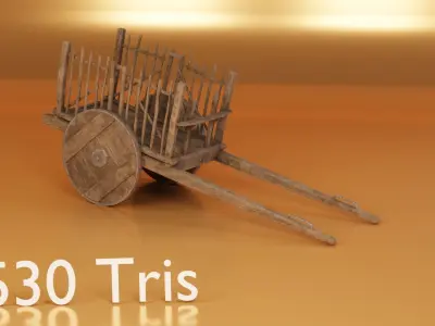 Low Poly Medieval Carts Low-poly 3D model